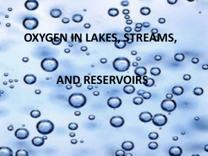 OXYGEN IN LAKES, STREAMS, AND RESERVOIRS