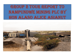 Nampundwe Mine PLC - field visit