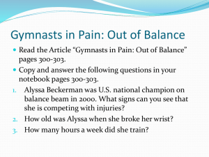 Gymnasts in Pain: Out of Balance