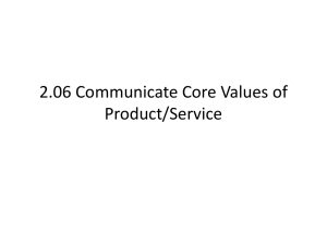 2.06 Communicate core values of product/service