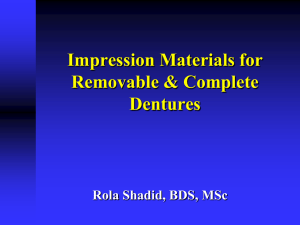 impression materials and procedures for