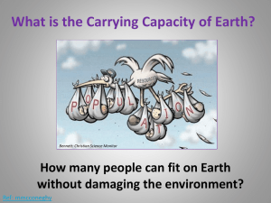 When some scientists say the carrying capacity of Earth is 40 billion
