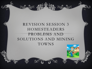 Revision session 3 Homesteaders Problems and solutions and