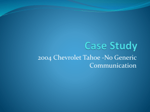2004 Chev Tahoe Case Study No Communication