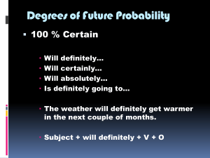 Unit 3 Degrees of Future Probability
