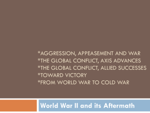*Aggression, Appeasement and War *The Global Conflict, Axis