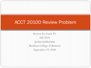 ACCT 20100 Review Problem