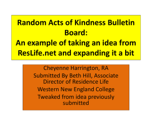 Random Acts of Kindness Bulletin Board