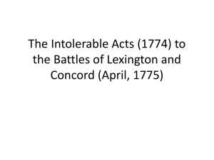 Coercive Acts to Lexington and Concord
