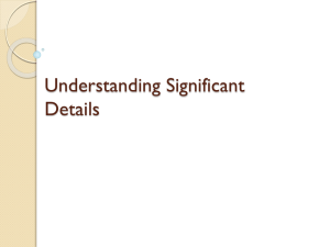 Understanding Significant Details - theresalucero