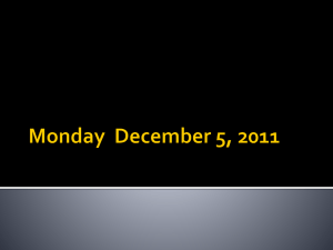 Monday December 5, 2011 Starter: Using Geography Skills