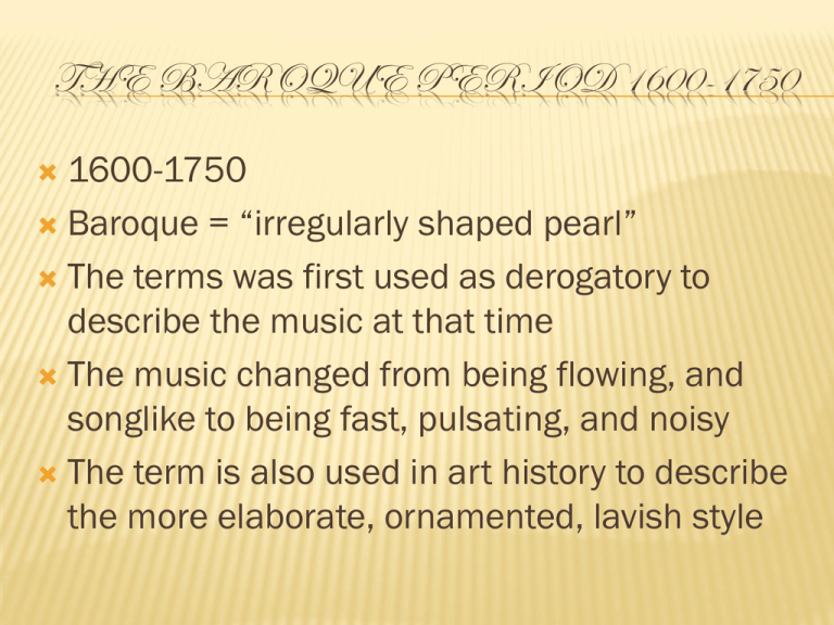 essay about baroque period