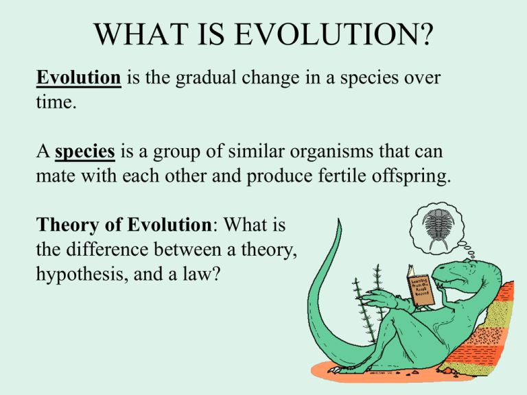 what is the thesis of theory of evolution