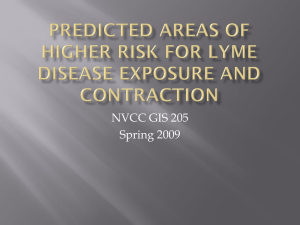Predicted areas of higher risk for lyme disease exposure and