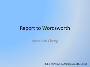 Report to Wordsworth - English Language and Literature