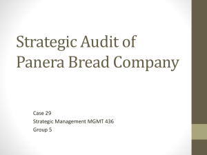 Strategic Audit of Panera Bread Company