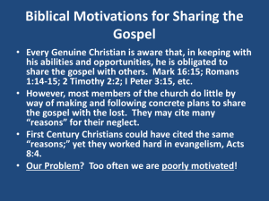Biblical Motivations for Sharing the Gospel
