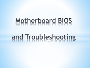 BIOS Motherboard Troubleshooting