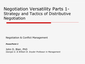 Negotiation Versatility Part 1- Strategy and Tactics
