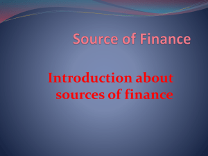 Source of Finance