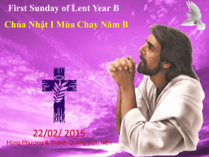 First Sunday of Lent Year B Chúa Nhật I Mùa Chay