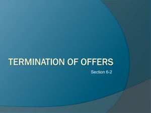 Termination of Offers