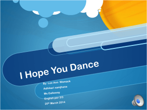 I Hope You Dance - Ms. Galloway`s Classes