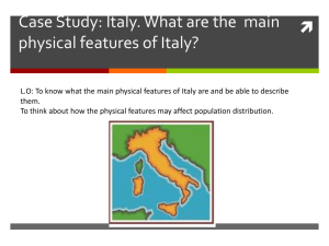 physical features of Italy lesson 2 CBR