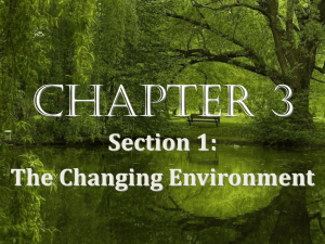 The Changing Environment - Mr. Hamilton`s Classroom