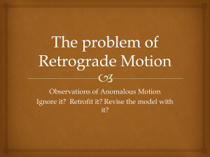 The problem of Retrograde Motion