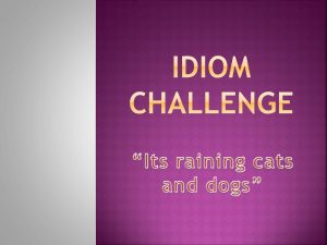 Idiom Challenge “Its raining cats and dogs” “It`s