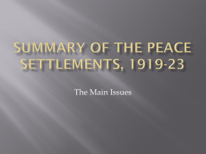 Peace Settlements 1919-23
