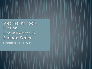 Weathering, Soil, Erosion, Groundwater, & Surface Water