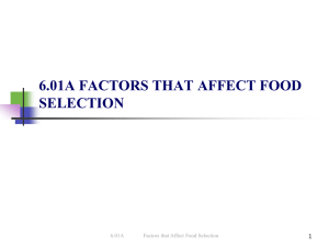 6.01A Factors that Affect Food Selection