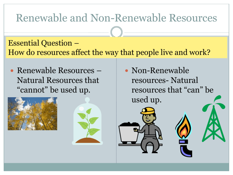 Renewable And Non Renewable Resources Notes