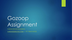 Gozoop Assignment