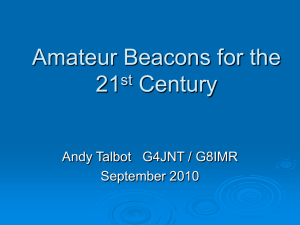 The Next Generation of Amateur Beacons