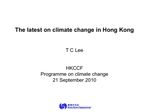 投影片 1 - Hong Kong Climate Change Forum