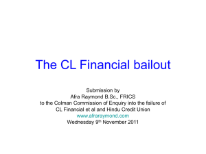 The CL Financial Bailout PowerPoint