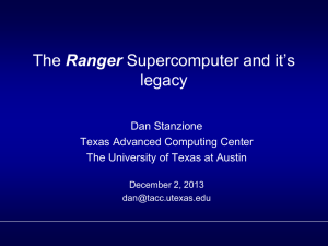 The Ranger Supercomputer and ots legacyx