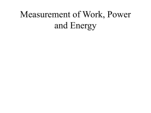Measurement of Work, Power and Energy