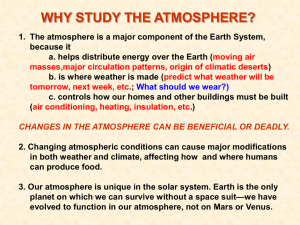 origin and evolution of the atmosphere