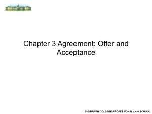 Offer and Acceptance - Griffith College
