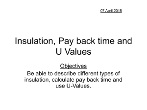 Insulation, Pay back time and U Values - science