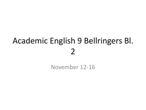Academic English 9 Bellringers Bl. 2