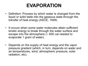 Evaporation - Civil & Environmental Engineering