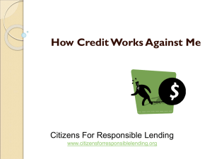 Credit works against me when… - Citizens for Responsible Lending
