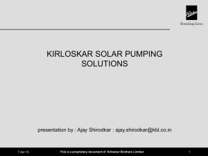 Kirolaskar Solar Pumping Solutions
