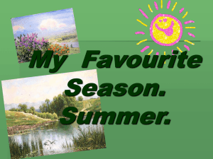My Favourite Season. Summer.