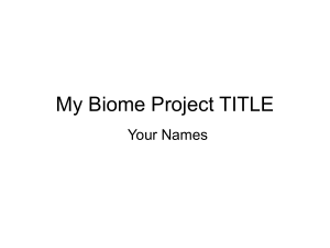 My Biome Project TITLE